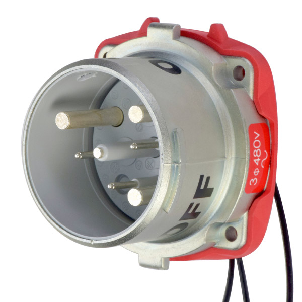 37-68043-263 - DS60 INLET METAL SIZE 4 TYPE 3R 3P+G 60A 480 VAC 60 Hz +3 AUX